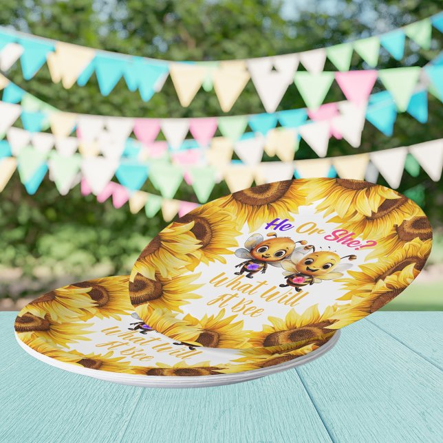 Assiettes En Carton Révéler le genre Lui ou elle Ce sera (Gender Reveal He or She What Will It Bee Paper Plates)