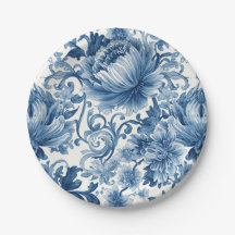 Rêves Bleus | Chinoiserie à l'aquarelle florale Bl