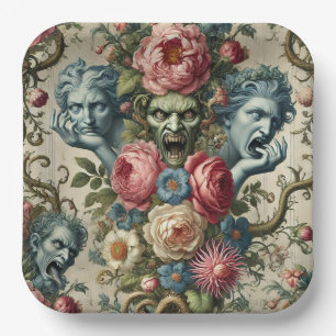 Assiettes En Carton Rhapsody Road - Coussin floral gothique