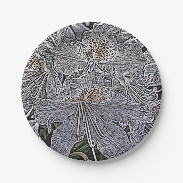 ASSIETTES EN CARTON RHODODENDRONS (Devant)