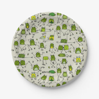Assiettes En Carton Ribbit de grenouilles vertes Super
