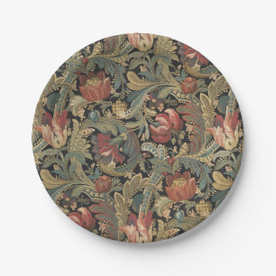 Assiettes En Carton Riche brocart de tapisserie florale antique victor