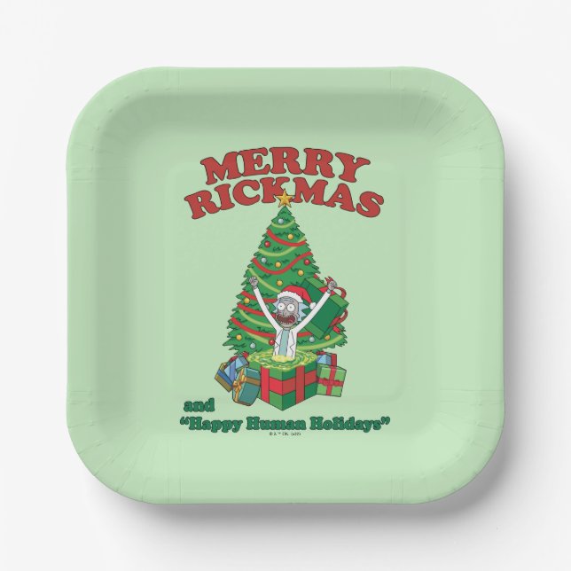 Assiettes En Carton Rick et Morty | Portail Rick Merry Rickmas (Recto)
