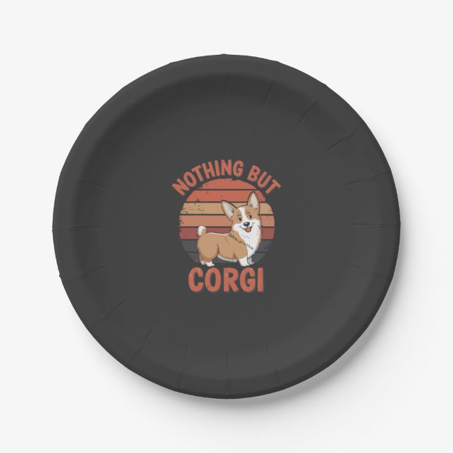 Assiettes En Carton Rien que des Corgi (Devant)