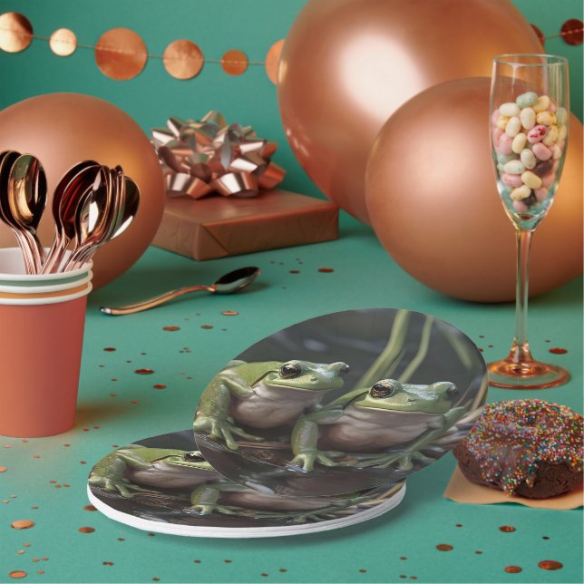 Assiettes En Carton Riverbound Se Demande : Deux Grenouilles Vertes À  (Multi)
