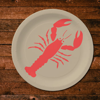 Assiettes En Carton ROBE Rouge homard couleur neutre