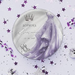 Assiettes En Carton Robe violette argentée Princesse Quinceañera<br><div class="desc">Robe à étincelles violette en argent Princesse Quinceañera Plaques en papier coing</div>