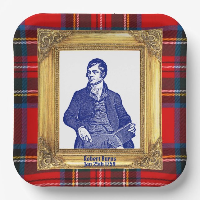 Assiettes En Carton Robert Burns Royal Stewart Plaid 25 janvier (Recto)