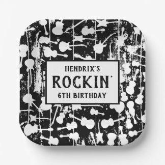 Assiettes En Carton Rock & Roll Guitar Birthday Party
