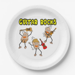 Assiettes En Carton Rocks de guitare