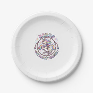Assiettes En Carton Rodéo de licorne mais rendez-le magique drôle cade