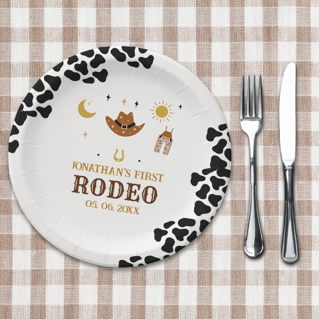 Assiettes En Carton Rodeo First Birthday, Cowboy Birthday Boy (Créateur téléchargé)