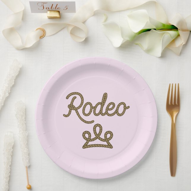 Assiettes En Carton Rodeo Princess Pays Ouest Tiara Crown Pink (Mariage)
