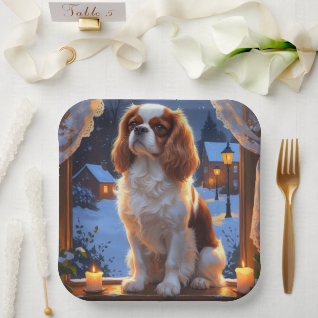 Assiettes En Carton Roi Cavalier avec lumières de Noël (Mariage)