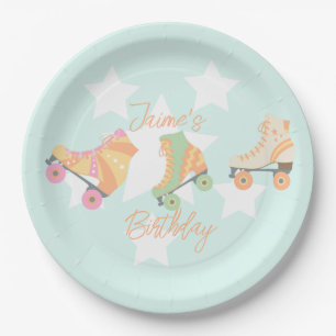 Assiettes En Carton Rollerskate Anniversaire Pastel Stars