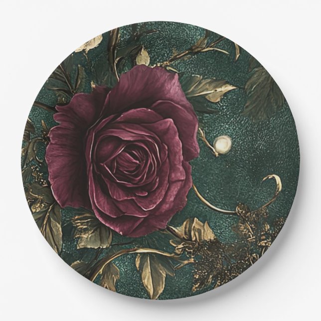 Assiettes En Carton Romance & Rose Vintage.  (Devant)