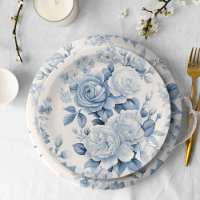 Romantique Chic Antique Dusty Blue Roses