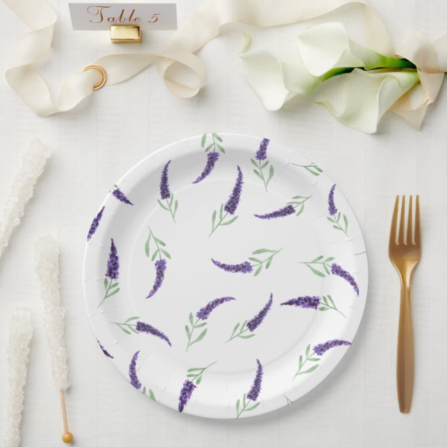 Assiettes En Carton Romantique Cute Provence Plaques en papier d'anniv (Mariage)