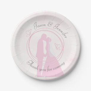 Assiettes En Carton Romantique Dreamtic Mariage Rose deux plaques de p