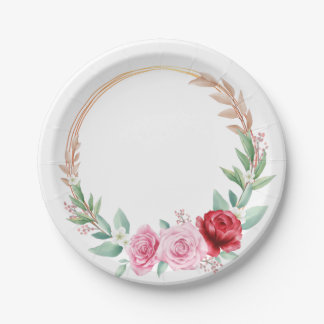 Assiettes En Carton Romantique Victorian Rose Garden Plaque papier