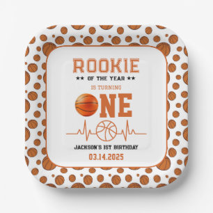 Assiettes En Carton Rookie de l'année 1er anniversaire de basket-ball