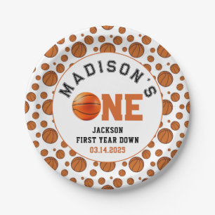 Assiettes En Carton Rookie de l'année 1er anniversaire de basket-ball