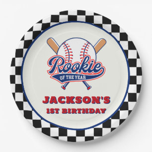 Assiettes En Carton Rookie De L'Année Baseball Personnalisé Anniversai