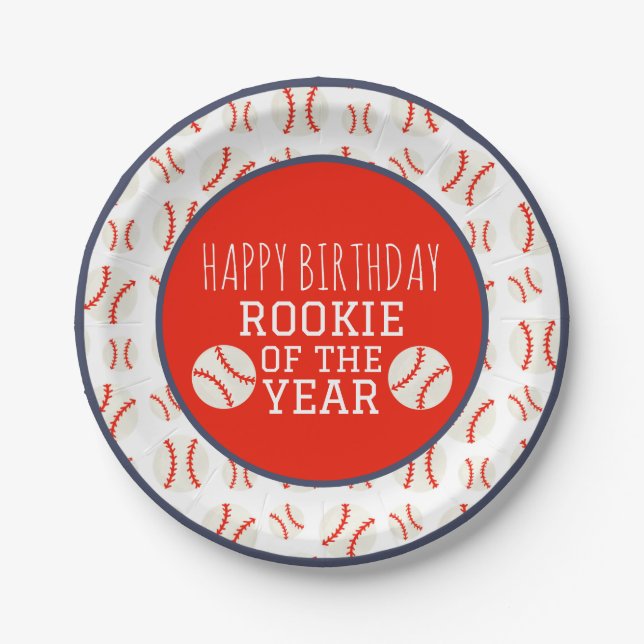 Assiettes En Carton Rookie of the Year Baseball Paper Plate (Devant)