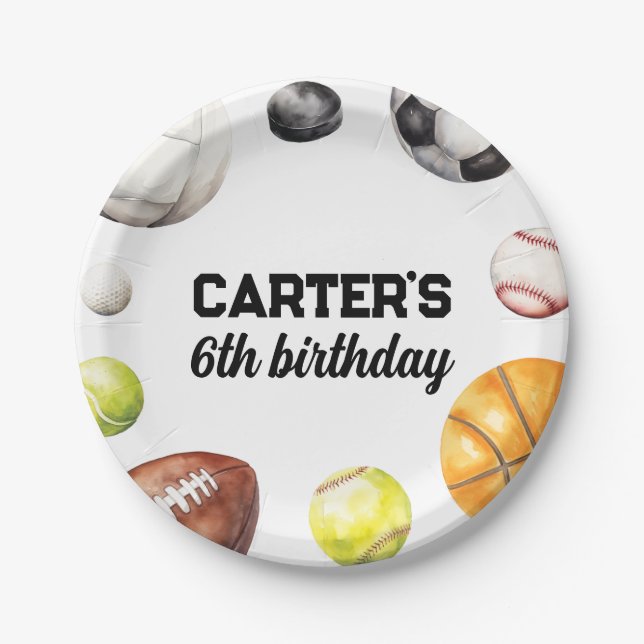 Assiettes En Carton Rookie Year Sports Birthday (Devant)