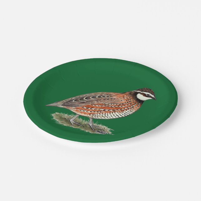 Assiettes En Carton Rooster Bobwhite Quail (Angle)