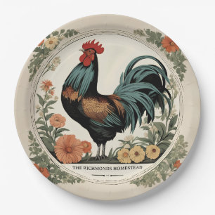 Assiettes En Carton Rooster du printemps