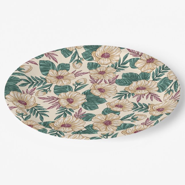 Assiettes En Carton Rose (Angle)