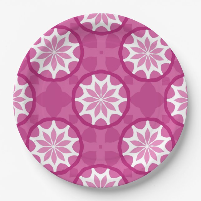Assiettes En Carton rose 1b (Devant)