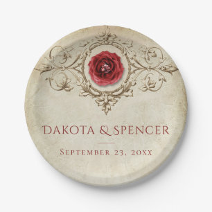 Assiettes En Carton Rose à bijoux   Vintage Crimson Red Gem Grunge