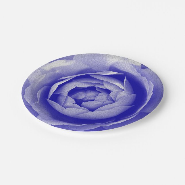 Assiettes En Carton Rose bleu (Angle)