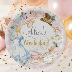Assiettes En Carton Rose, Chapeau Fou, Tea Party, Girl Wonderland