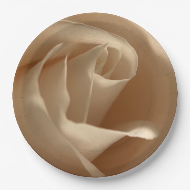 Assiettes En Carton Rose de crème Mariage rustique Automne Beauté flor (Devant)