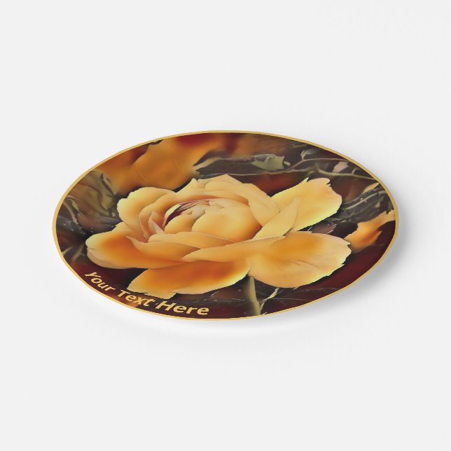 Assiettes En Carton Rose de flamme (Angle)