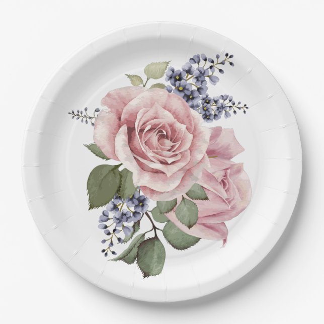 Assiettes En Carton Rose de Pays Rose (Devant)