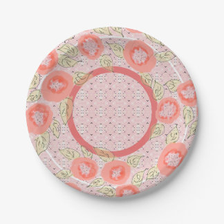Assiettes En Carton Rose et corail