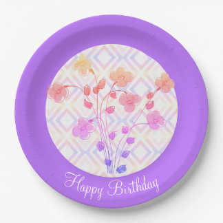 Assiettes En Carton Rose Et Violet Arrondi