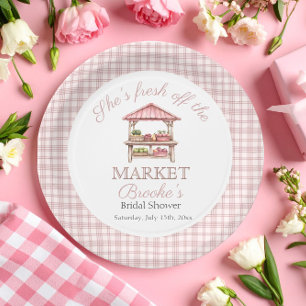Assiettes En Carton Rose Fraîchement sortie du marché Pays Réception d