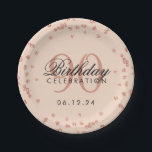 Assiettes En Carton Rose Gold 90th Birthday Parties scintillant Confet<br><div class="desc">Elégante Parties scintillant Gold Faux Rose 90e anniversaire Confetti Blush Pink design.</div>