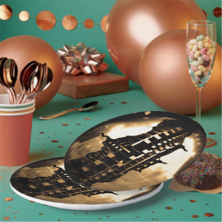 Assiettes En Carton Rose Gold Steampunk