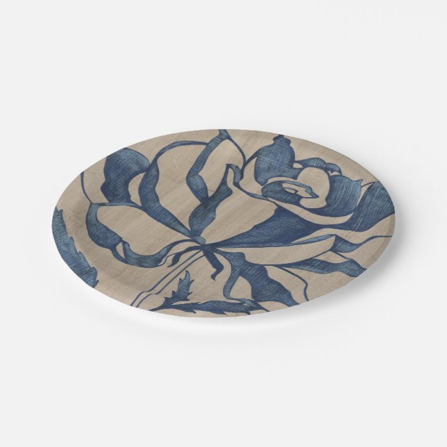 Assiettes En Carton Rose Indigo (Angle)