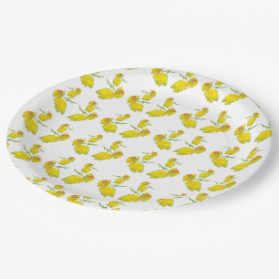 Assiettes En Carton Rose jaune