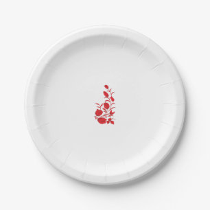 Assiettes En Carton Rose Madder, design floral Thunderbird