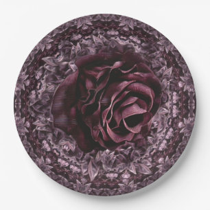 Assiettes En Carton Rose Mandala
