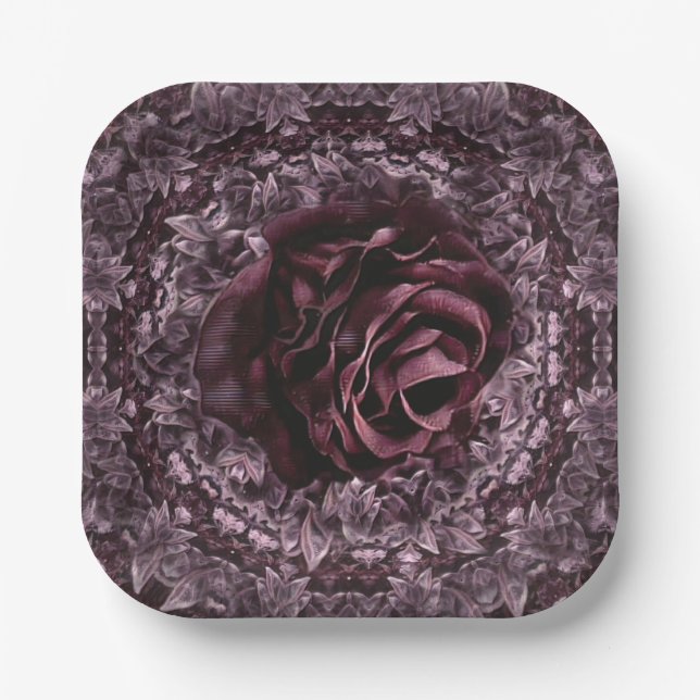 Assiettes En Carton Rose Mandala (Recto)