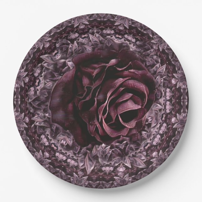 Assiettes En Carton Rose Mandala (Devant)